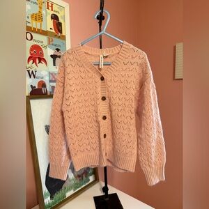 Janie and Jack Pink Pointelle Cardigan Size 4 Toddler/Child